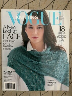 Vogue Knitting Spring/Summer 2018 — Teal Lace Shawl Cover